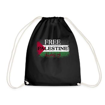 Free Palestine Support Free Palestine Flag - Drawstring Bag - black - Front