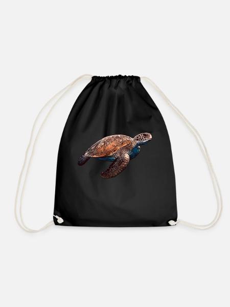 Schildkröte Tiermotiv Schildkröten Tier Motiv - Turnbeutel - Schwarz