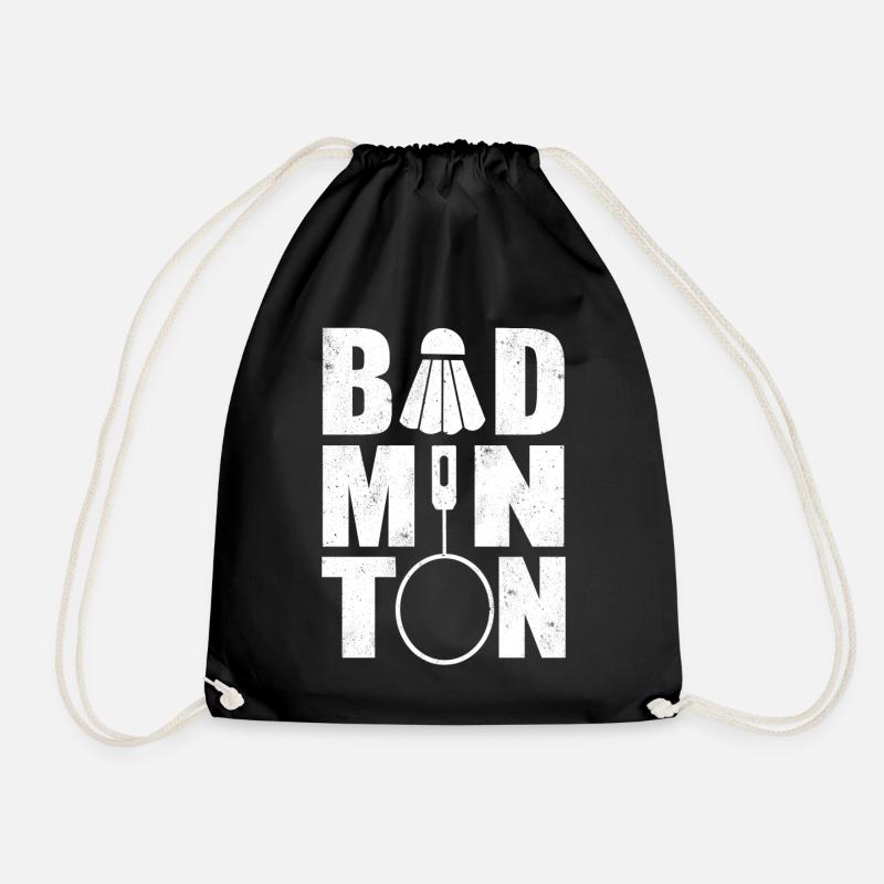 Badminton Badminton Badminton Racket Gift - Drawstring Bag - black