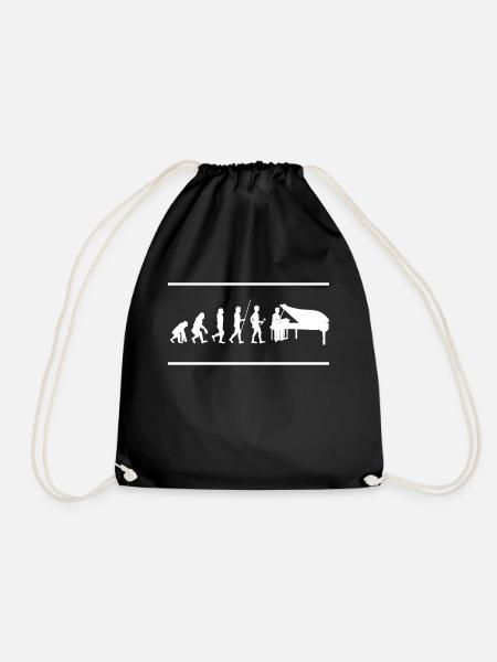 piano - Drawstring Bag - black