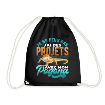 Agame Barbus Pogona Rigolo - Sac de sport léger - noir - Devant