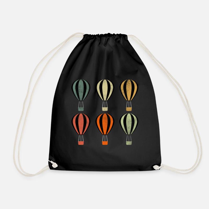 Balloon flying Balloonist hot air balloon - Drawstring Bag - black