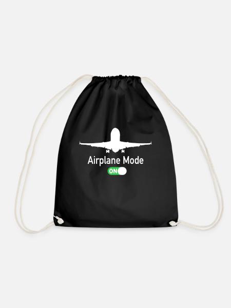 Airplane Mode On Flughafen Pilot Flugzeug Piloten - Turnbeutel - Schwarz