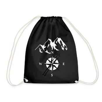 Mountains Peaks Mountain Sports Mountaineering Compass Sport - Drawstring Bag - black - Front