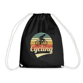 Vintage Cycling Road Bike Retro Road Bike - Drawstring Bag - black - Front