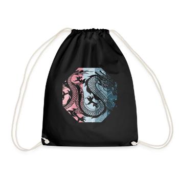 Chinesischer Drache - Turnbeutel - Schwarz - Vorne
