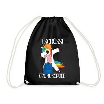 Grundschule Letzter Schultag Einhorn Einschulung - Turnbeutel - Schwarz - Vorne