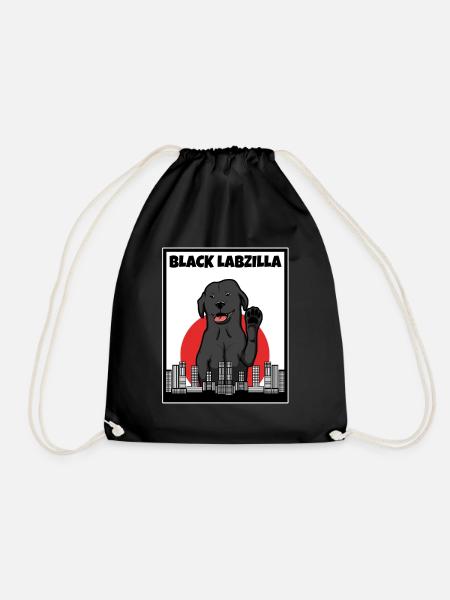 Schwarz labzilla | Funny Lab Labrador Retriever - Turnbeutel - Schwarz