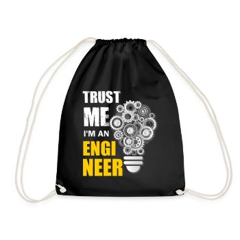 Trust me I´m an engineer, Ingenieur und Mechaniker - Turnbeutel - Schwarz - Vorne
