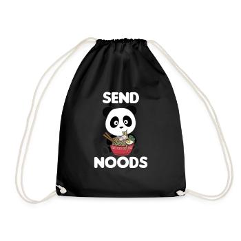 Panda send noods Ramen Süße Kawaii Nudel - Turnbeutel - Schwarz - Vorne