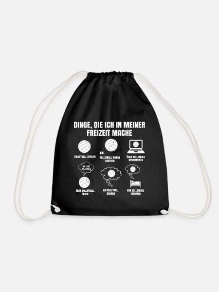 Dinge Die Ich In Meiner Freizeit Mache Volleyball - Turnbeutel - Schwarz