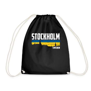 Stockholm Drapeau de la Suède - Sac de sport léger - noir - Devant