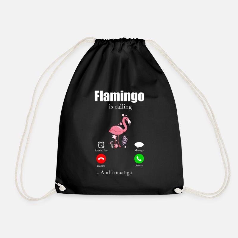 Flamingo - Turnbeutel - Schwarz