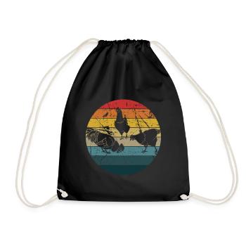 chicken - Drawstring Bag - black - Front