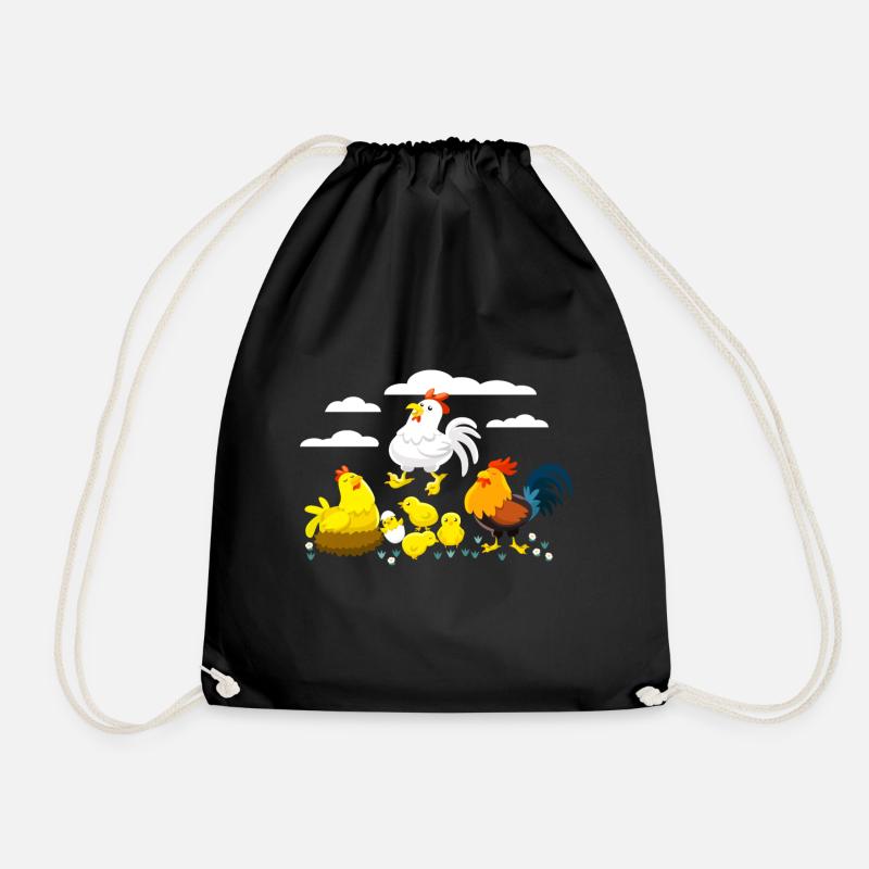 Huhn - Turnbeutel - Schwarz