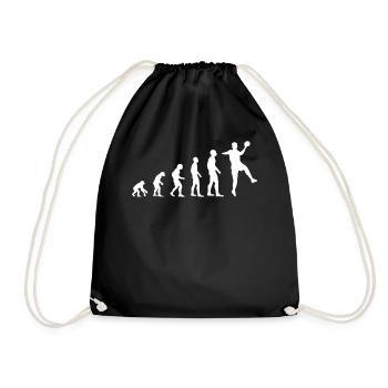 Handballer Evolution Handball Sportler Geschenk - Turnbeutel - Schwarz - Vorne