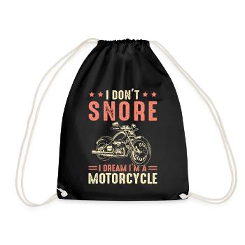 I Don't Snore - Motorcycle - Snoring Biker - Drawstring Bag - black - Front