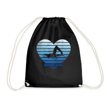 Nageur natation fille - Sac de sport léger - noir - Devant