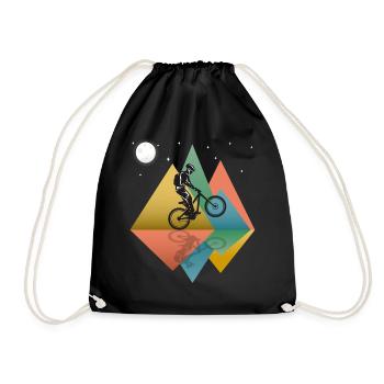 Mountain Biking Retro - Drawstring Bag - black - Front