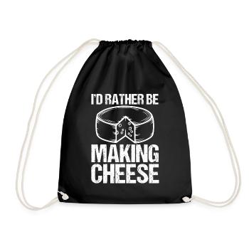 I would rather cheese-cheese-cheese-cheese lovers - Drawstring Bag - black - Front