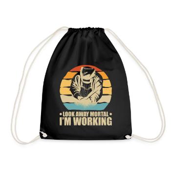 welding welding - Drawstring Bag - black - Front