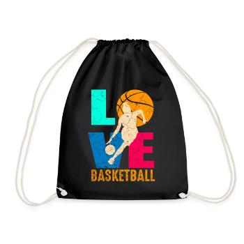 Basketballspieler Basketball Mädchen - Turnbeutel - Schwarz - Vorne