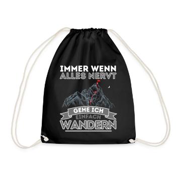 wandern - Turnbeutel - Schwarz - Vorne