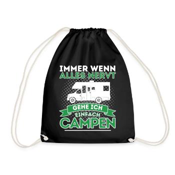 WENN ALLES NERVT, GEHE ICH CAMPEN! DAS CAMPER & - Turnbeutel - Schwarz - Vorne