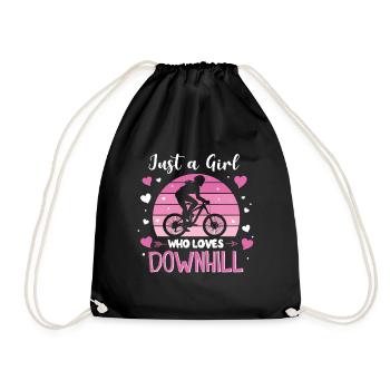 Just A Girl Who Loves Downhill Mountainbike Biker - Turnbeutel - Schwarz - Vorne