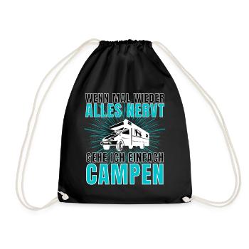 WENN ALLES NERVT, GEHE ICH CAMPEN! DAS CAMPER - Turnbeutel - Schwarz - Vorne