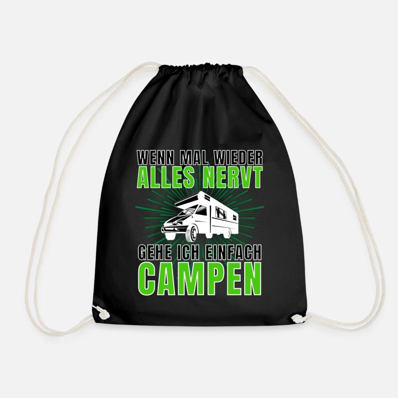 WENN ALLES NERVT, GEHE ICH CAMPEN! DAS CAMPER - Turnbeutel - Schwarz