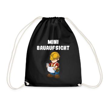 Jungen Bauaufsicht Nachwuchs Baustelle Bauarbeiter - Turnbeutel - Schwarz - Vorne