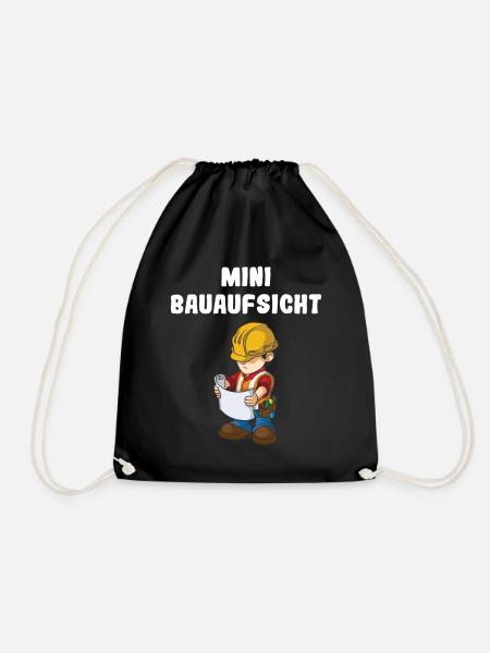 Jungen Bauaufsicht Nachwuchs Baustelle Bauarbeiter - Turnbeutel - Schwarz