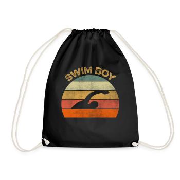 Schwimm Schwimmer Schwimmen Jungs - Turnbeutel - Schwarz - Vorne