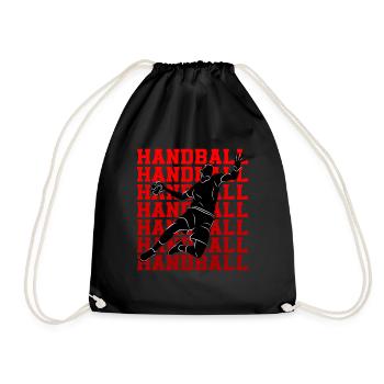 Handball Handballer Handball player Handball player - Drawstring Bag - black - Front
