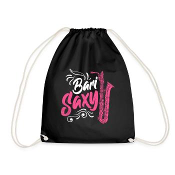 Bari Saxy Funny Baritone Saxophone Baritone Sax - Drawstring Bag - black - Front
