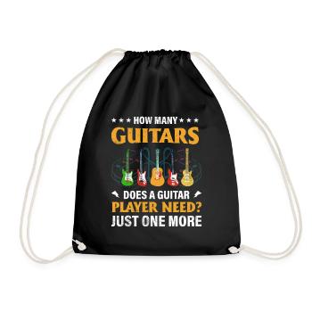 Gitarre Gitarrist Geschenk - Turnbeutel - Schwarz - Vorne