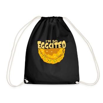 Oeuf omelette petit déjeuner cuisinier cadeau - Sac de sport léger - noir - Devant