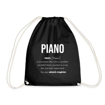 piano - Drawstring Bag - black - Front