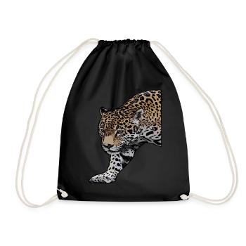 Léopard d'afrique léopard prédateur animal motif animal - Sac de sport léger - noir - Devant