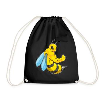 Bee Bodybuilder Bodybuilding Sport - Drawstring Bag - black - Front