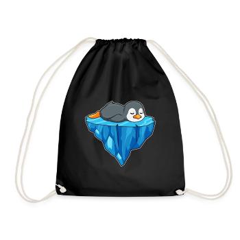 Pinguin Eisscholle - Turnbeutel - Schwarz - Vorne