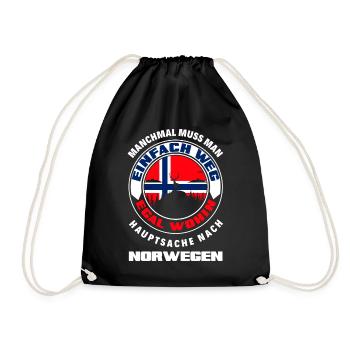 Norwegen Liebhaber Spruch Geschenk - Turnbeutel - Schwarz - Vorne