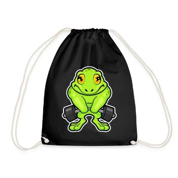 Bodybuilder Grenouille Bodybuilding Barre, Bodybuilding - Sac de sport léger - noir - Devant