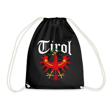 Tirol Tiroler Adler Wappen - Turnbeutel - Schwarz - Vorne