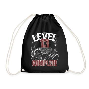 Level 13 complete gamer gamer gamecker Anniversaires Sort - Sac de sport léger - noir - Devant