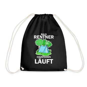 Bald Rentner Countdown läuft - Turnbeutel - Schwarz - Vorne