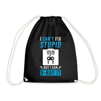 X-ray radiologist gift - Drawstring Bag - black - Front