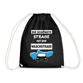 Autowaschen lustige Designs witziger Spruch tuning - Turnbeutel - Schwarz - Vorne