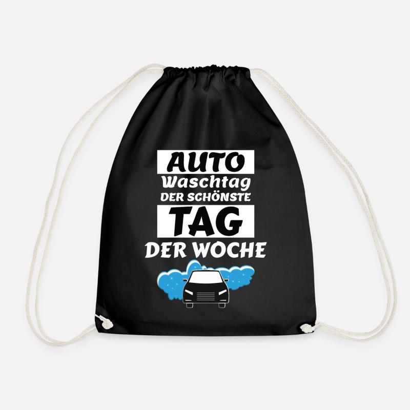 auto waschtag - Turnbeutel - Schwarz